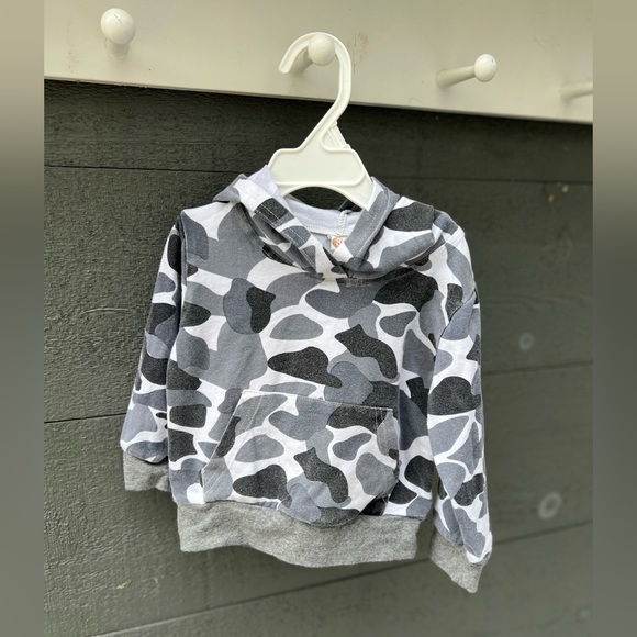 Toddler gray camo hoodie sweatshirt sweatpants set 2 piece size 80/ 12-18 months - Picture 10 of 11
